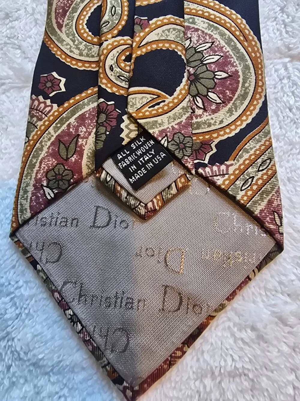 Vintage Christian Dior Monsieur Silk Tie - Floral Multicolor Paisley